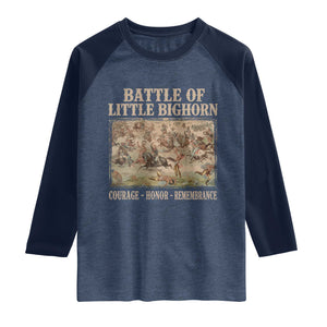 Battle of Little Bighorn Raglan Shirt Courage Honor Remember Native American