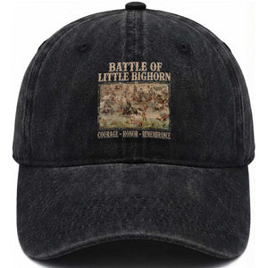 Battle of Little Bighorn Washed Cotton Baseball Cap Courage Honor Remember Native American