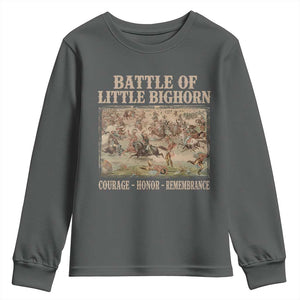 Battle of Little Bighorn Youth Sweatshirt Courage Honor Remember Native American