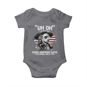 Uh Oh George Armstrong Custer Little Bighorn Baby Onesie Vintage American Flag June 25 1876