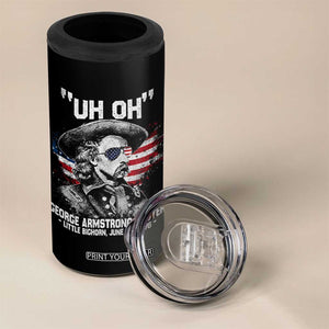 Uh Oh George Armstrong Custer Little Bighorn 4 in 1 Can Cooler Tumbler Vintage American Flag June 25 1876