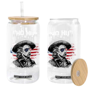 Uh Oh George Armstrong Custer Little Bighorn Glass Can Vintage American Flag June 25 1876