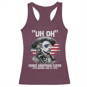 Uh Oh George Armstrong Custer Little Bighorn Racerback Tank Top Vintage American Flag June 25 1876