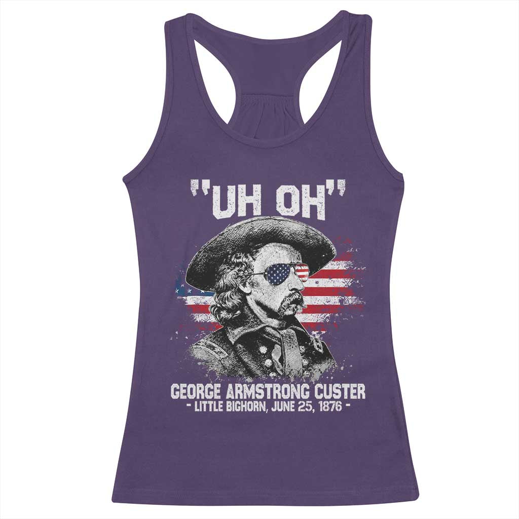 Uh Oh George Armstrong Custer Little Bighorn Racerback Tank Top Vintage American Flag June 25 1876