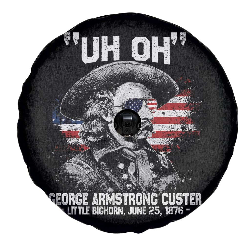 Uh Oh George Armstrong Custer Little Bighorn Spare Tire Cover Vintage American Flag June 25 1876