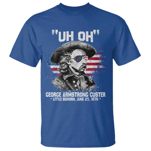 Uh Oh George Armstrong Custer Little Bighorn T Shirt Vintage American Flag June 25 1876