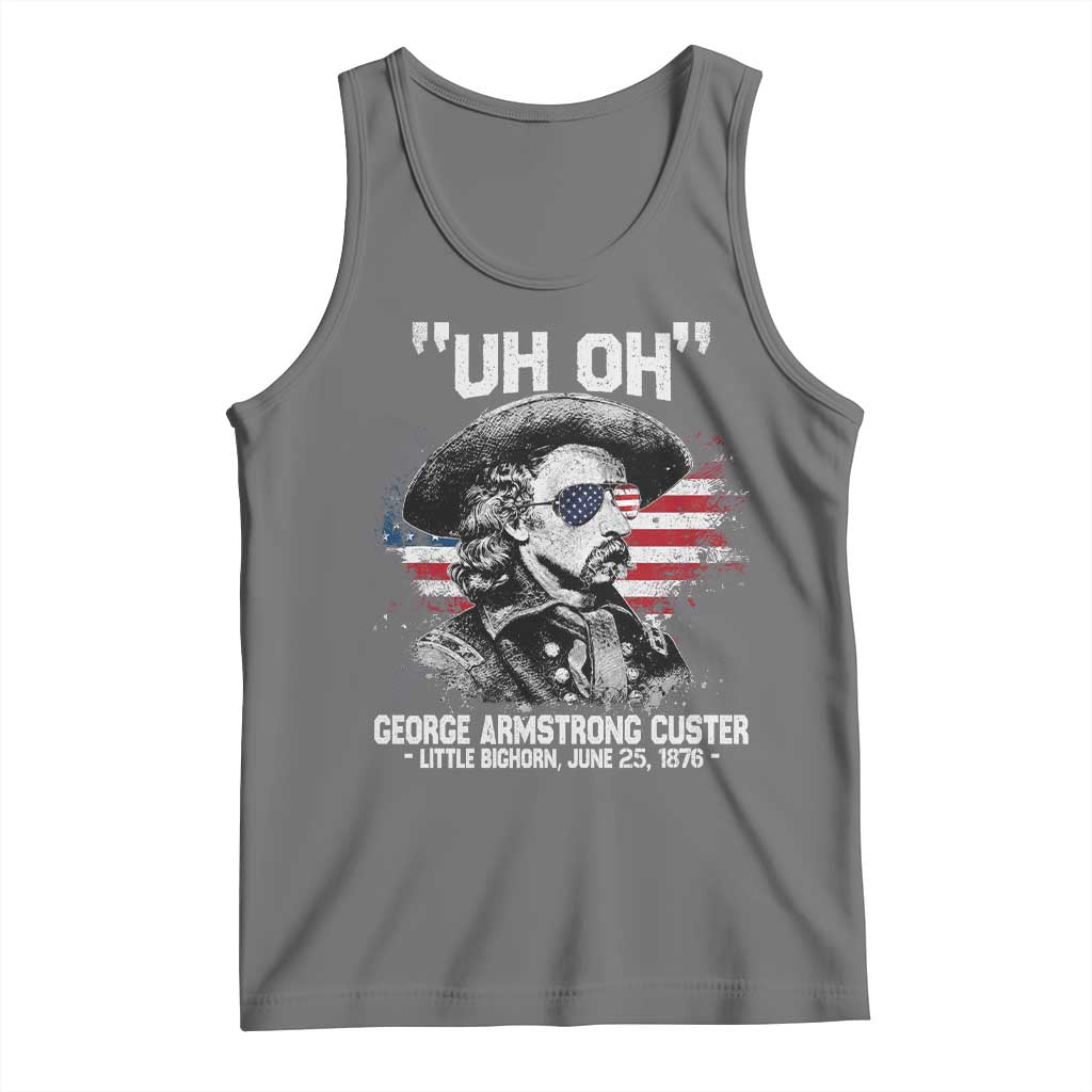 Uh Oh George Armstrong Custer Little Bighorn Tank Top Vintage American Flag June 25 1876