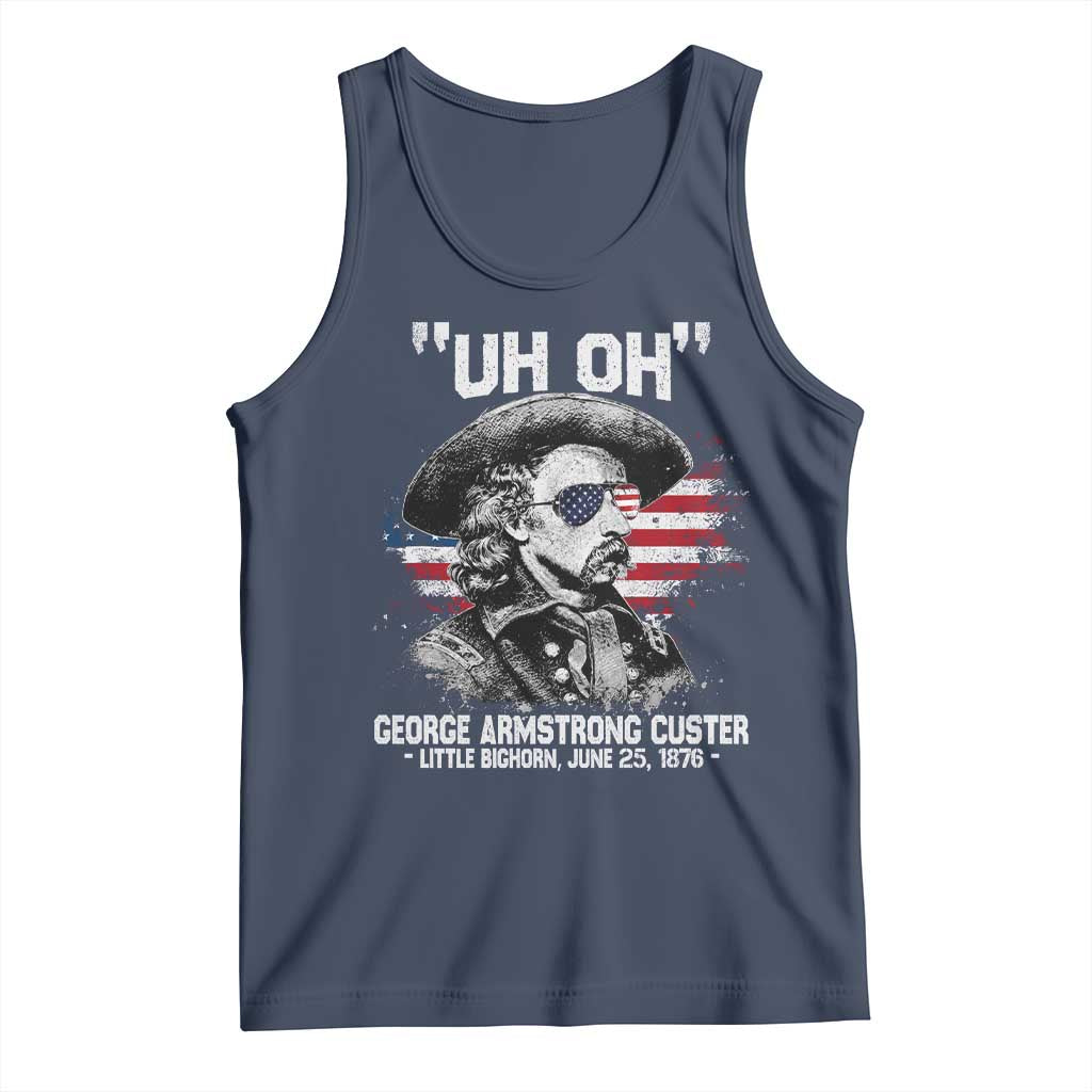 Uh Oh George Armstrong Custer Little Bighorn Tank Top Vintage American Flag June 25 1876