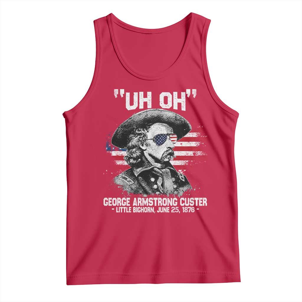Uh Oh George Armstrong Custer Little Bighorn Tank Top Vintage American Flag June 25 1876