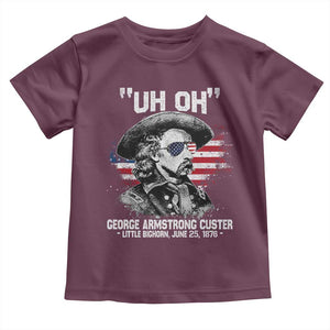 Uh Oh George Armstrong Custer Little Bighorn Toddler T Shirt Vintage American Flag June 25 1876