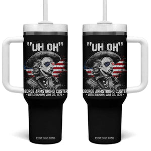 Uh Oh George Armstrong Custer Little Bighorn Tumbler With Handle Vintage American Flag June 25 1876