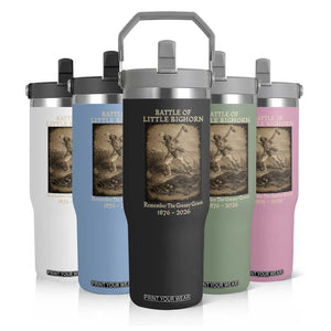 Battle of Little Bighorn 150 Year Anniversary 1876 2026 Flip Straw Tumbler Remember The Greasy Grass Native American