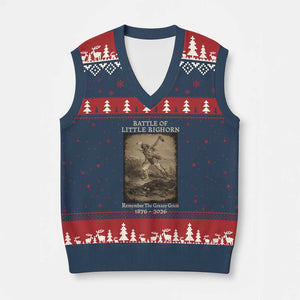 Battle of Little Bighorn 150 Year Anniversary 1876 2026 V-Neck Knit Sweater Vest Remember The Greasy Grass Native American