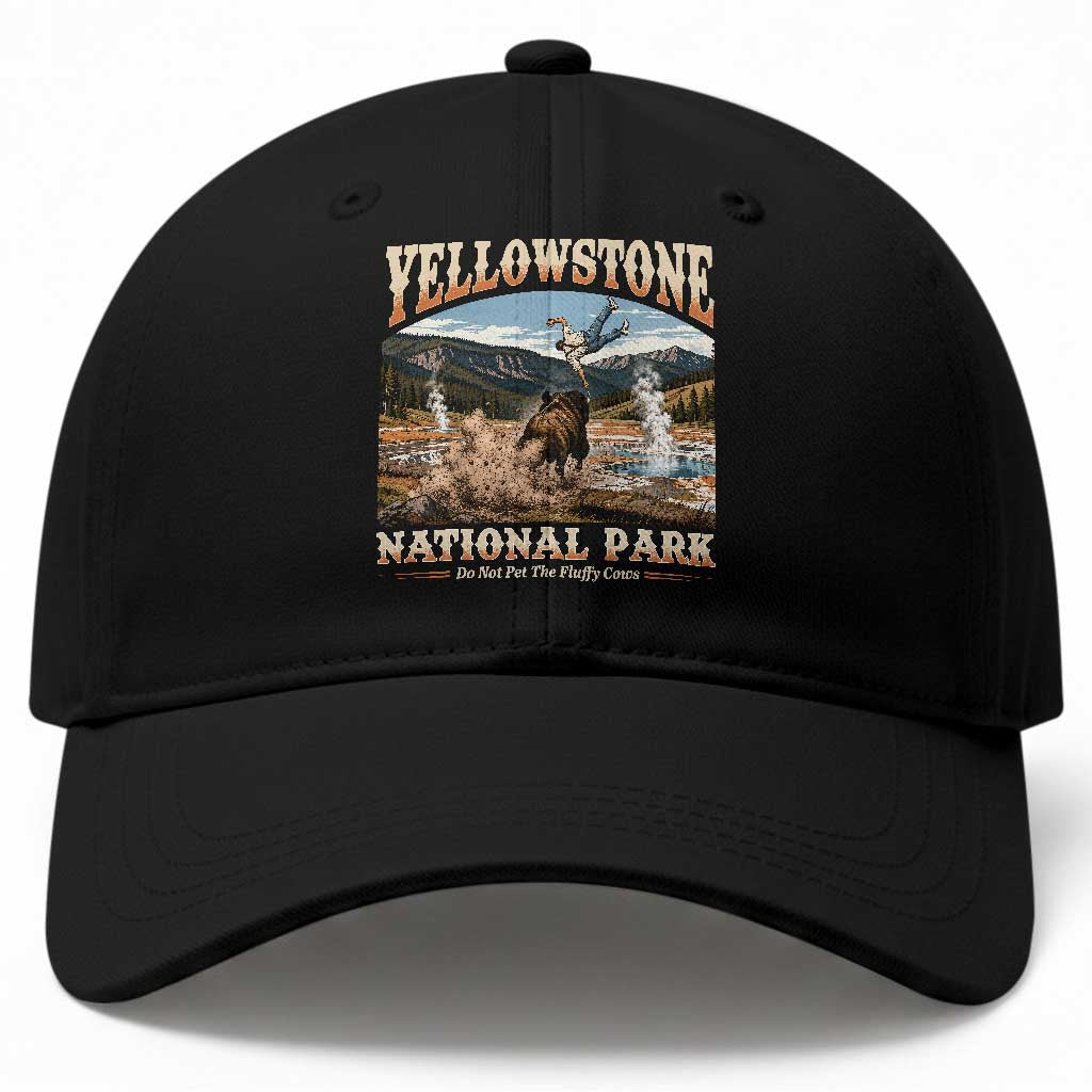 Yellowstone National Park Do Not Pet The Fluffy Cows Baseball Cap TS11 Print Your Wear