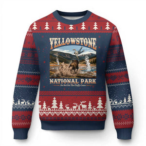 Yellowstone National Park Do Not Pet The Fluffy Cows Ugly Christmas Sweater