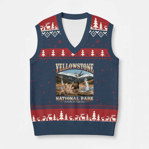 Yellowstone National Park Do Not Pet The Fluffy Cows V-Neck Knit Sweater Vest