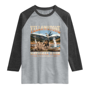 Yellowstone National Park Do Not Pet The Fluffy Cows Raglan Shirt