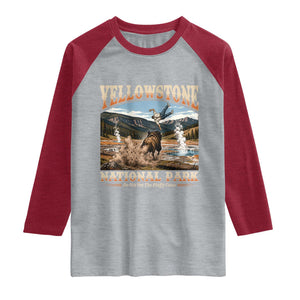 Yellowstone National Park Do Not Pet The Fluffy Cows Raglan Shirt