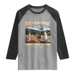 Yellowstone National Park Do Not Pet The Fluffy Cows Raglan Shirt