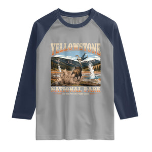 Yellowstone National Park Do Not Pet The Fluffy Cows Raglan Shirt