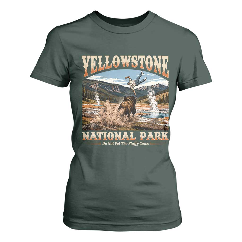 Yellowstone National Park Do Not Pet The Fluffy Cows T Shirt For Women