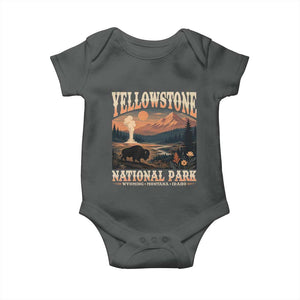 Yellowstone National Park Wyoming Montana Idaho Baby Onesie Vintage Bison Geyser