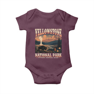 Yellowstone National Park Wyoming Montana Idaho Baby Onesie Vintage Bison Geyser