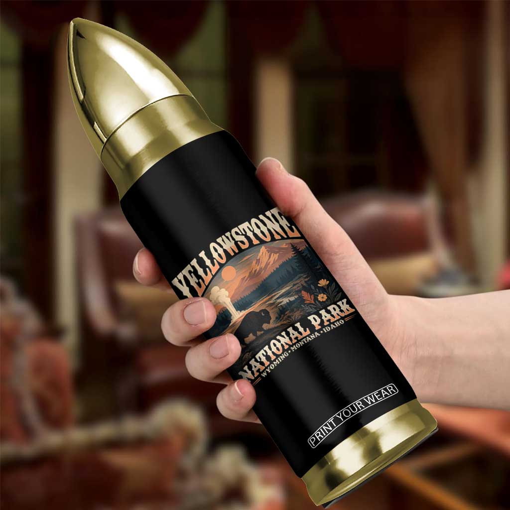 Yellowstone National Park Wyoming Montana Idaho Bullet Tumbler Vintage Bison Geyser
