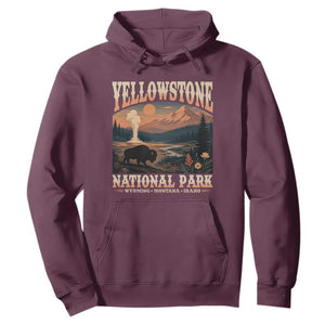 Yellowstone National Park Wyoming Montana Idaho Hoodie Vintage Bison Geyser