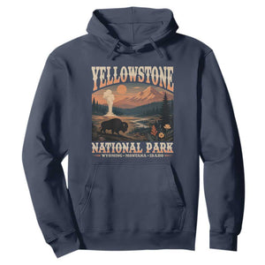 Yellowstone National Park Wyoming Montana Idaho Hoodie Vintage Bison Geyser