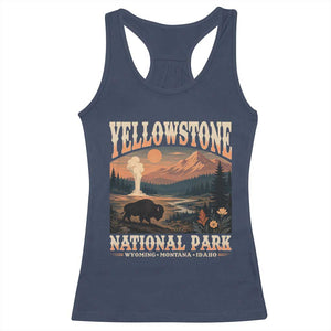Yellowstone National Park Wyoming Montana Idaho Racerback Tank Top Vintage Bison Geyser