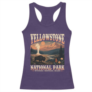Yellowstone National Park Wyoming Montana Idaho Racerback Tank Top Vintage Bison Geyser