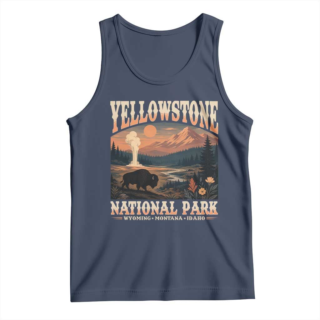 Yellowstone National Park Wyoming Montana Idaho Tank Top Vintage Bison Geyser