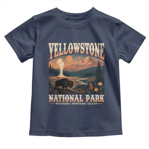Yellowstone National Park Wyoming Montana Idaho Toddler T Shirt Vintage Bison Geyser