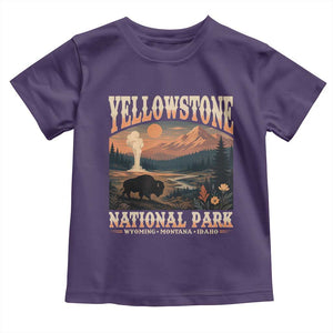 Yellowstone National Park Wyoming Montana Idaho Toddler T Shirt Vintage Bison Geyser