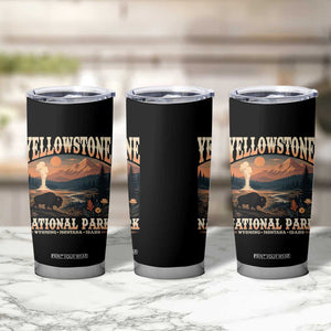 Yellowstone National Park Wyoming Montana Idaho Tumbler Cup Vintage Bison Geyser