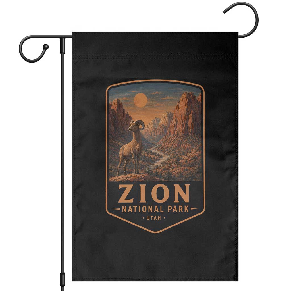 Zion National Park Garden Flag Vintage The Narrows Utah Bighorn Sheep TS11 Black Print Your Wear