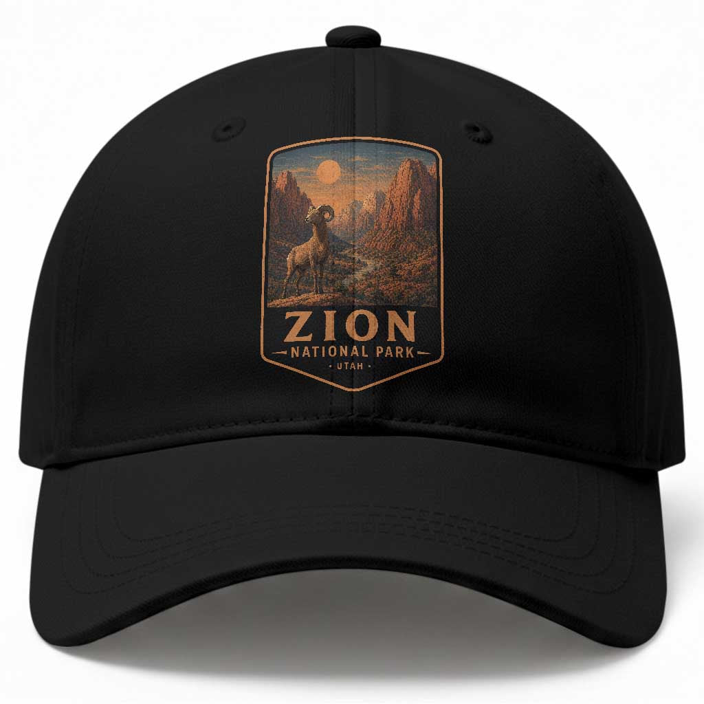 Zion National Park Baseball Cap Vintage The Narrows Utah Bighorn Sheep TS11 Print Your Wear