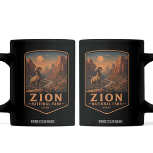 Zion National Park Coffee Mug Vintage The Narrows Utah Bighorn Sheep