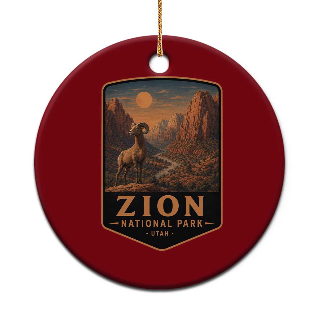 Zion National Park Ceramic Ornament Vintage The Narrows Utah Bighorn Sheep TS11 1pc Red Print Your Wear