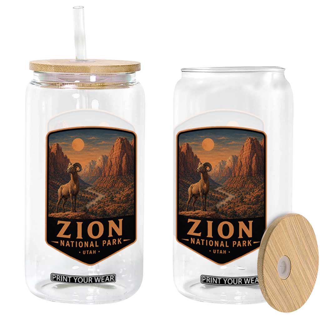 Zion National Park Glass Can Vintage The Narrows Utah Bighorn Sheep