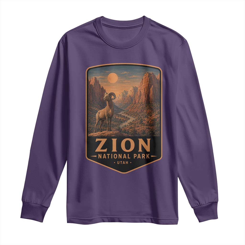 Zion National Park Long Sleeve Shirt Vintage The Narrows Utah Bighorn Sheep