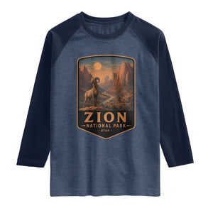 Zion National Park Raglan Shirt Vintage The Narrows Utah Bighorn Sheep