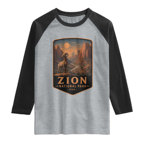 Zion National Park Raglan Shirt Vintage The Narrows Utah Bighorn Sheep
