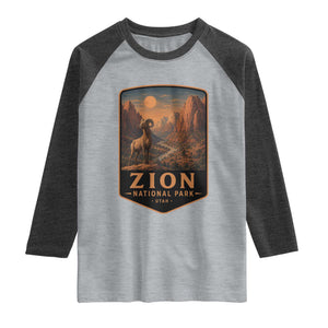Zion National Park Raglan Shirt Vintage The Narrows Utah Bighorn Sheep