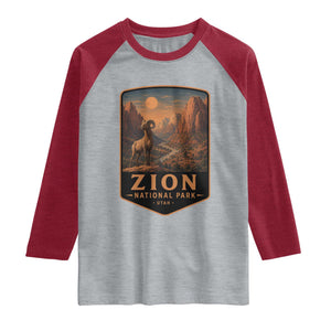 Zion National Park Raglan Shirt Vintage The Narrows Utah Bighorn Sheep