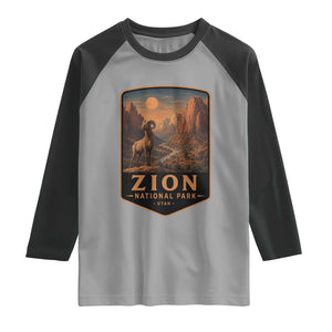 Zion National Park Raglan Shirt Vintage The Narrows Utah Bighorn Sheep