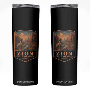 Zion National Park Skinny Tumbler Vintage The Narrows Utah Bighorn Sheep