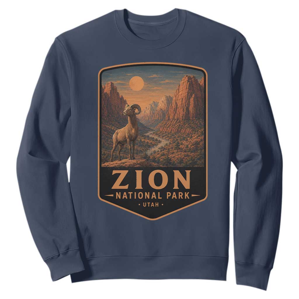 Zion National Park Sweatshirt Vintage The Narrows Utah Bighorn Sheep