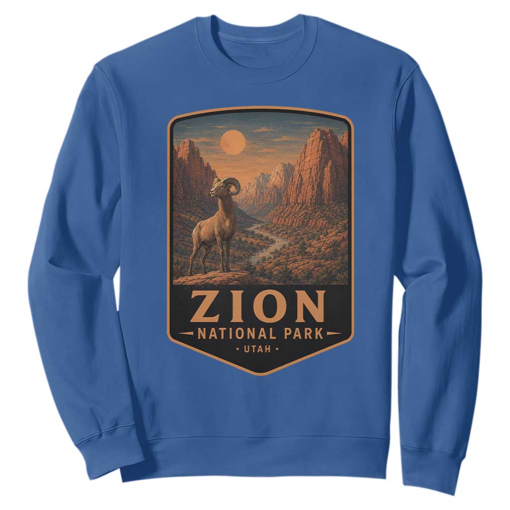 Zion National Park Sweatshirt Vintage The Narrows Utah Bighorn Sheep
